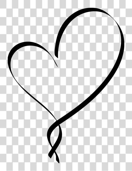 Download Stylistic Heart Outline Black Heart Outline PNG file