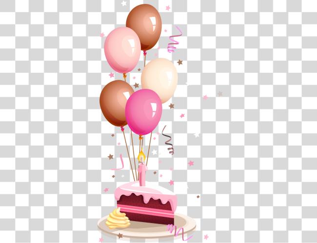 Download ftestickers globos serpentinas pastel cumpleaños feliz cumpleaños tarjeta Clip arte