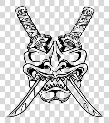 Download Oni Drawing Samurai Huge Freebie For Powerpoint Simple Samurai Mask Tattoo PNG file