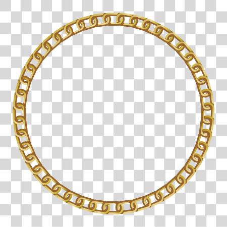 下载 Chain Goldchain 金黄 框架 Round 黄金 框架 PNG file