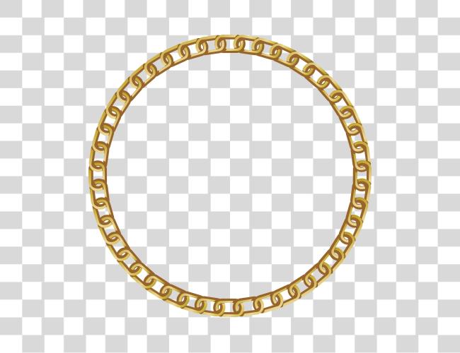 Download Chain Goldchain Golden Frame Round Gold Frame Clip Art