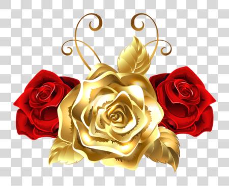 Download Gold And Red Roses Gold And Red Roses PNG file