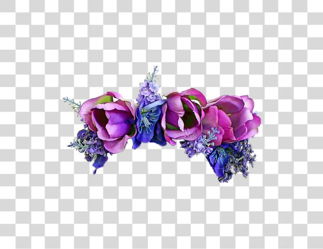 Download ftestickers flowers floralarrangement flowercrown Purple Flower Crown Clip Art