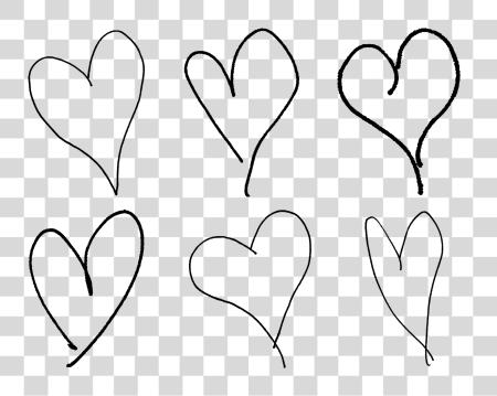 Download Digital Valentine Hearts Collage Sheet Downloads White Hand Drawn Heart PNG file