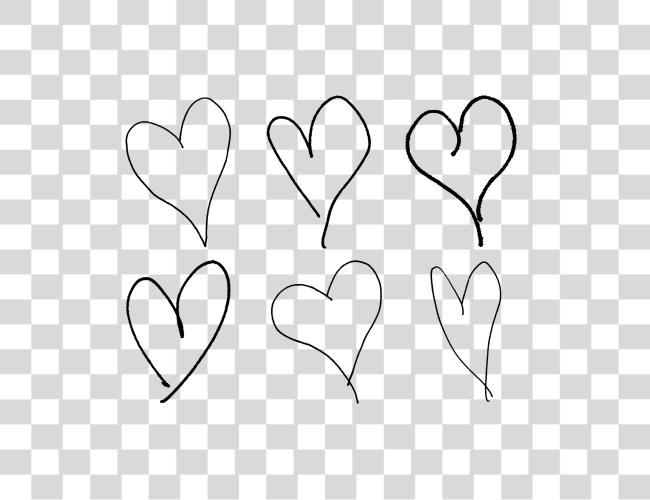 Download Digital Valentine Hearts Collage Sheet Downloads White Hand Drawn Heart Clip Art