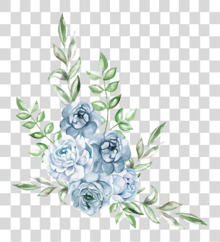 Download freetoedit ftestickers watercolor blue rose cluster Flower Watercolor Blue PNG file