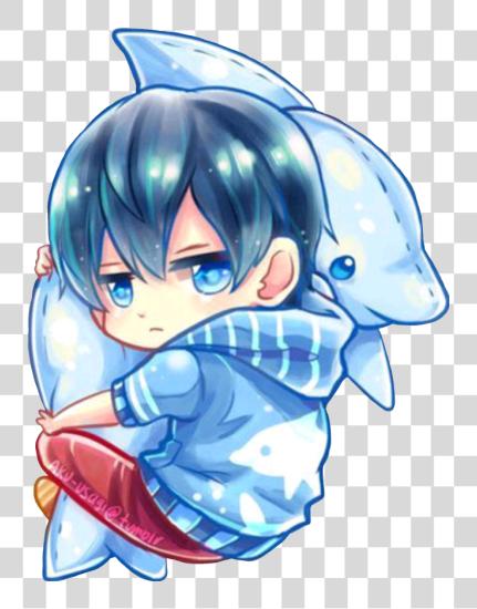 下载 动漫 男孩 Cute 鲨鱼 可爱 Babyshark Kawaii 动漫 Chibi PNG file