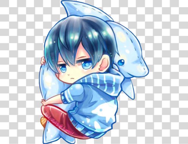 تحميل أنمي ولد لطيف قرش جذاب Babyshark Kawaii أنمي Chibi مقطوعة فن