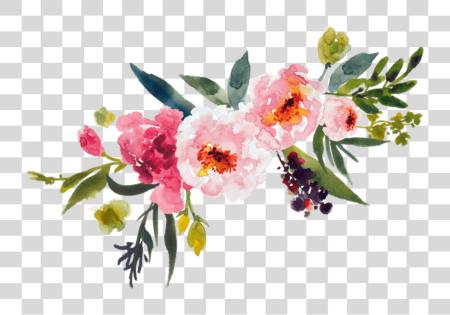 Download Painting Leaves Watercolor Flowers PNG file