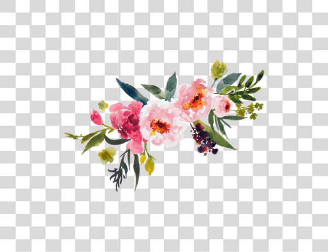 Download Painting Leaves Watercolor Flowers Clip Art