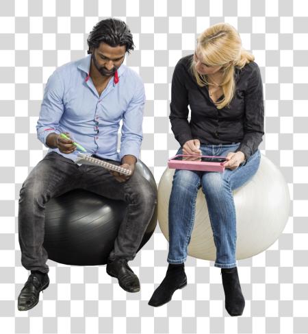 Download Couple Sitting And Working Ns 0086 People Cut Entourage People Photoshop PNG file