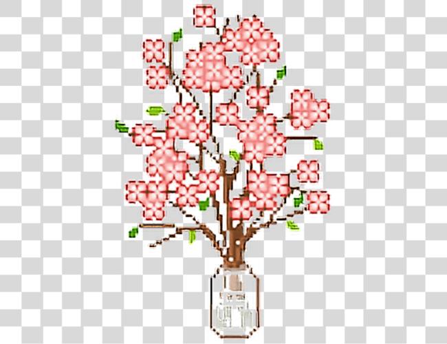 تحميل زهور pixel وردي لطيف kawaii زهرة Pixel مقطوعة فن