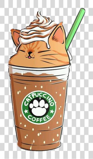 Download coffee capuccino cat emoji remixit Cute Food Kawaii PNG file