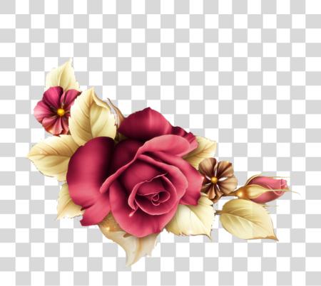 Download gold rose roses flowers decor decoration decals Floribunda PNG file