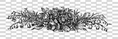 Download Digital Border Floral Design Downloads Black Flower Vintage PNG file