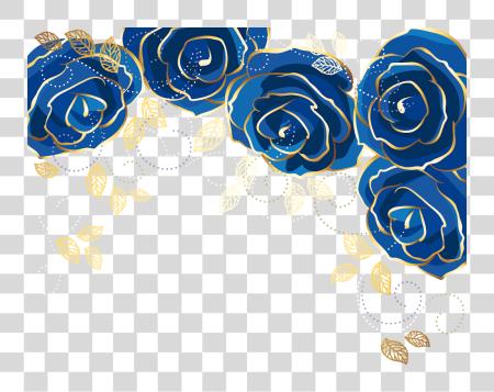 Download rose roses rosesticker midnight gold blue royalblue Blue Floral PNG file