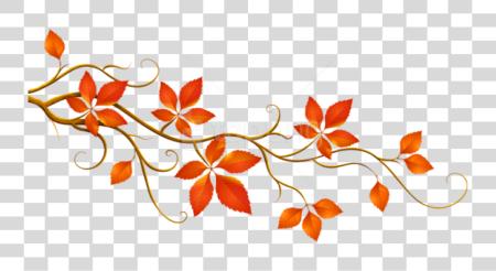 Download Decorative Branch With Autumn Leaves Fall Branches PNG file