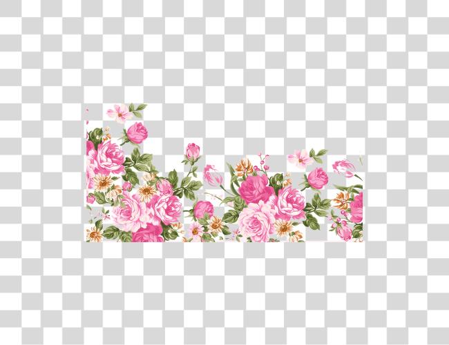 下载 Dibujos Animados Hechos 一个 Mano Con Flores Rosas Decorativas Clip 艺术