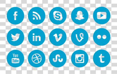 Download 640 X 640 3 Blue Social Media Icons PNG file