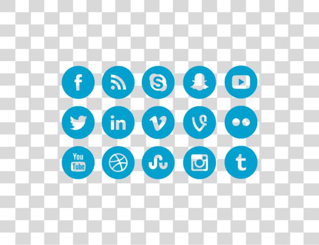 Download 640 X 640 3 Blue Social Media Icons Clip Art