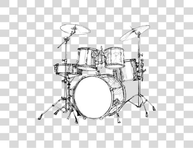 Download Drum conjunto negro y blanco Clip arte