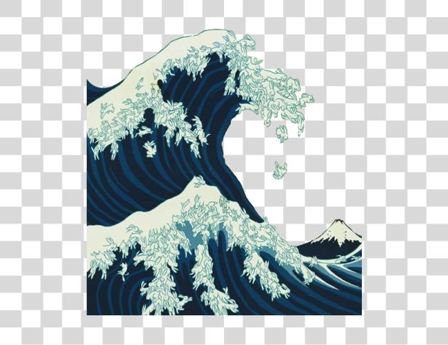 Download Japanese Wave Great Wave fuera Kanagawa gatos Clip arte