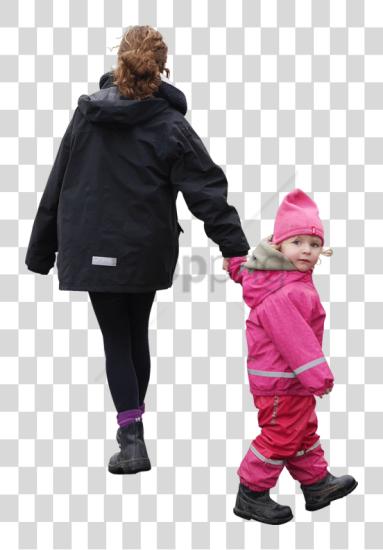 Download Children Walking Image With Cut Out People Winter PNG file