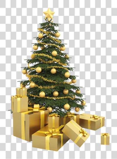 Download Arbre Noel Gold Christmas Tree PNG file