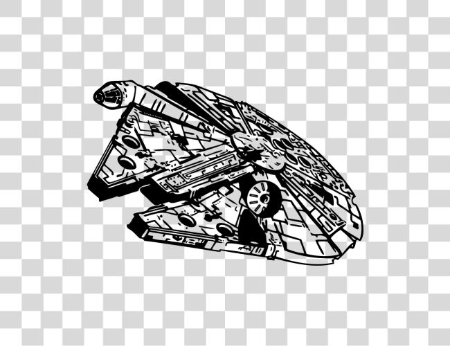 Download Millennium Falcon Star Wars Stencil Black And White Star Wars Clip Art