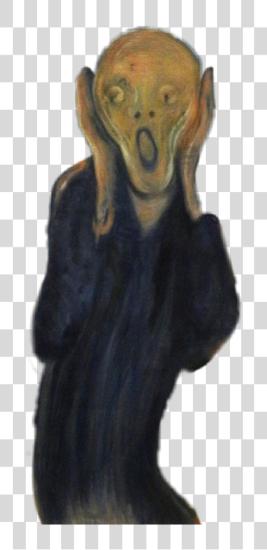 Download the Scream munch Figurine PNG file