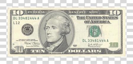 Download 10 Dollar Bill Alexander Hamilton On The 10 Dollar Bill PNG file