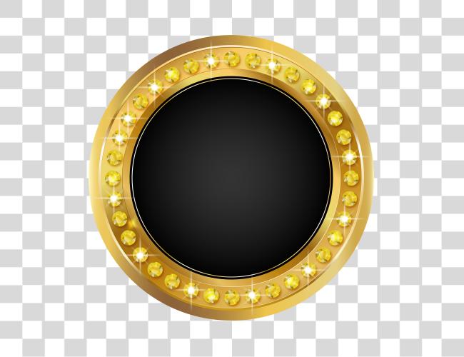 Download Seal Gold Black Image Circle Gold Frame Clip Art