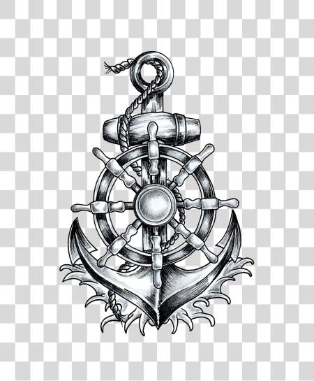 Download Collection Of Ship Anchor And Ship Wheel PNG file