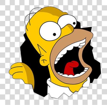 Download homero comelon muro grieta roto Homer Simpson logotipo PNG file