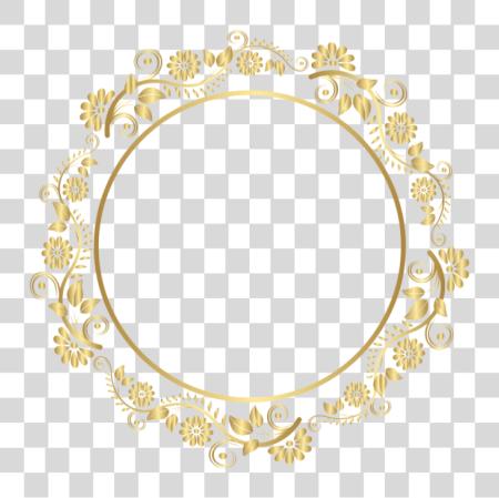 Download Round Gold Border Frame Deco Gold Border Design PNG file