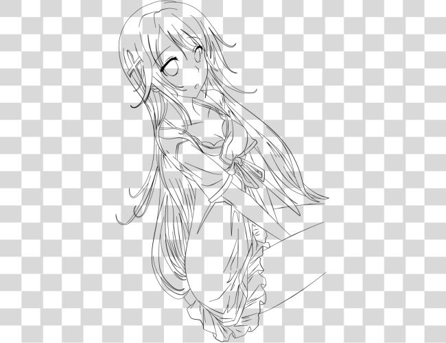 Download lindo anime niña Coloring Pages anime línea Clip arte