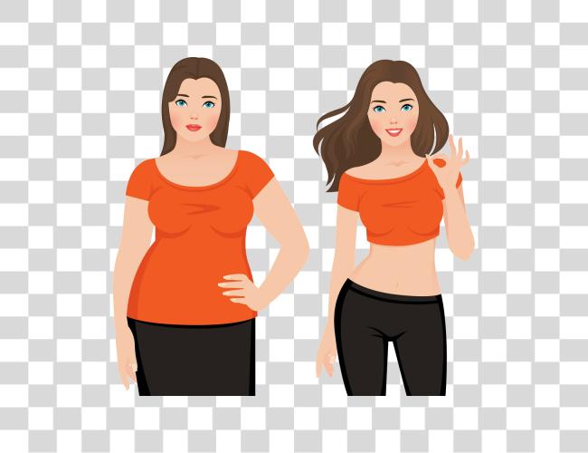 Download Before And After Weight Loss Fat And Slim Woman Slim Before And After Clip Art