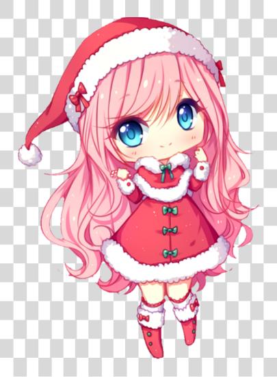 下载 动漫 Chibi Christmas Girl PNG file