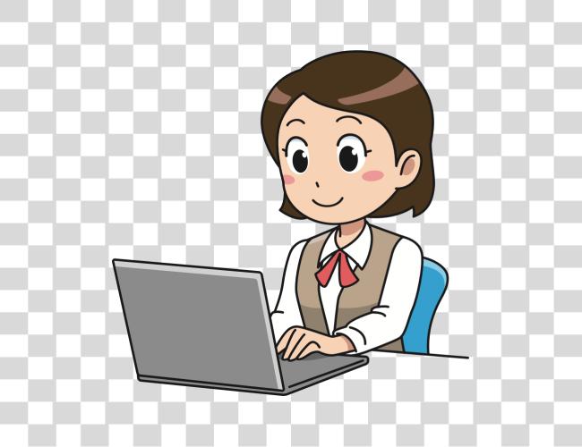 Download Person Doing Homework Girl With Laptop Clip Art