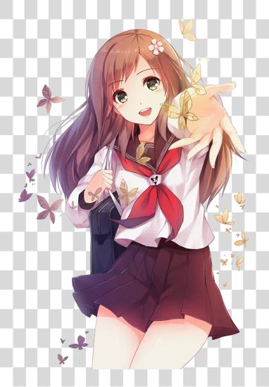 Download Anime Anime Render Wallpaper And Kawaii School Anime Girl PNG file