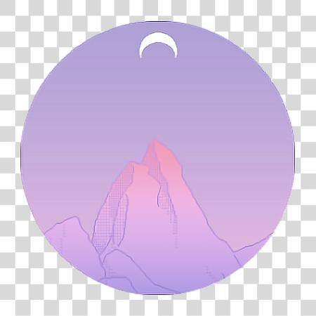 Download moon mountain purple cycle tumblr sticker Purple Icon Aesthetic PNG file