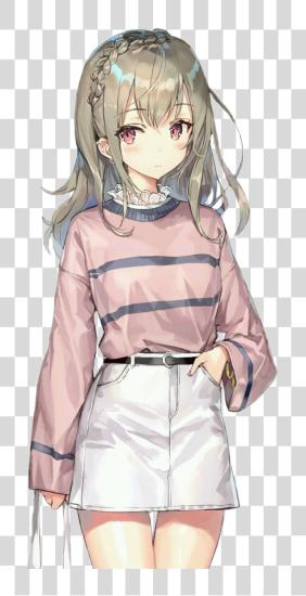 Download anime animegirl girl hot cute kawaii animeedit Anime Girl With Long Sleeve Shirt PNG file