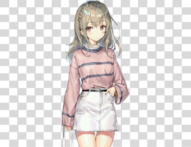 Download anime animegirl niña caliente lindo kawaii animeedit anime niña con largo Sleeve Shirt Clip arte