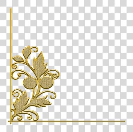 Download ftestickers border corner trim hoja flor oro marco oro vintage PNG file