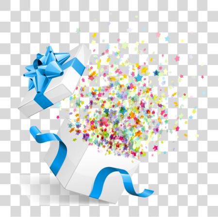 下载 Geschenke Konfetti Explosioin Open Gift 箱 Psd PNG file