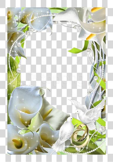 Download Beautiful Flowers Wedding Frame Wedding Flower Frame PNG file