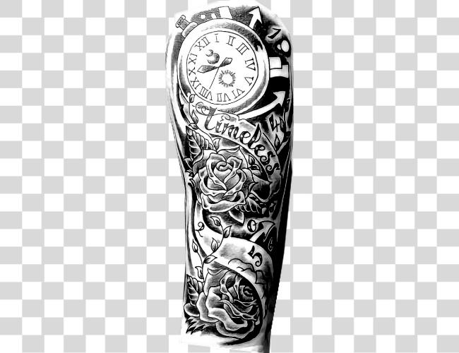 Download timeless sleeve arm hand body bw blackandwhite Tattoo Arm Sleeve Clip Art