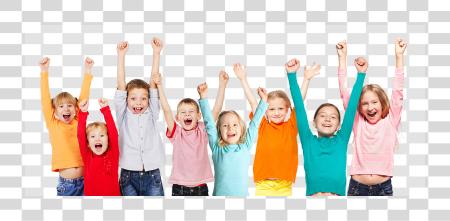 Download Children With Hands Up Kids Cheering PNG file