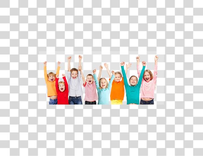 Download Children With Hands Up Kids Cheering Clip Art