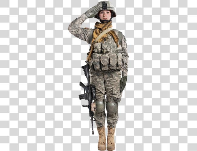 Download Femalesoldier Sticker femenina Soldier Soldier Salute Stock Clip arte